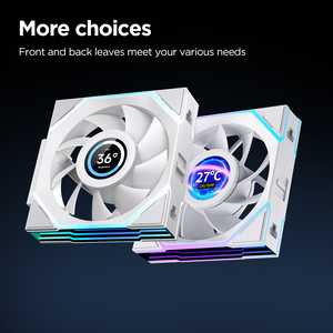 พัดลมเคสคอมพิวเตอร์สำหรับเล่นเกม Jungle Leopard V4 หน้าจอ LCD 2.8 นิ้ว ARGB 600-2100 รอบต่อนาที พัดลม PWM 55.4CFM เสียงเบา ขนาด 120x120x28 มม. - Product Image 4