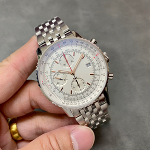 Montre de sport de luxe 42 mm 44 mm avec cadran vert en cristal saphir, chronographe, bracelet intégré, résistante à l'eau, bracelet en cuir - Product Image 6