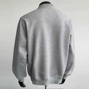 Felpe con Collo Alto in Misto Cotone <span class=keywords><strong>Vintage</strong></span> Personalizzate all'Ingrosso dal Produttore, Felpe con Cappuccio Nere Semplici da Uomo, Felpe con Bottoni - Product Image 4