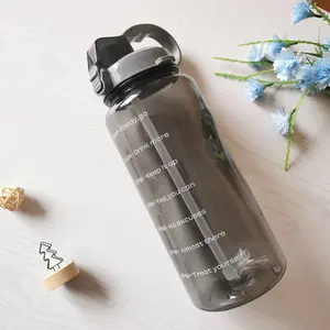 Beste Kwaliteit Nieuwigheid Drinkbeker 2000Ml Mooie Plastic Waterfles Met Pop-Up Stro