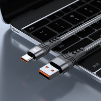 Cable DE DATOS DE 6A, cable de carga rápida de 66W para teléfono móvil Huawei Xiaomi Samsung OPPO, cable de carga de nailon trenzado