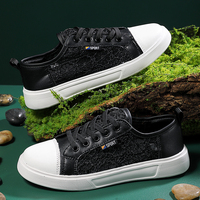 Chaussures décontractées en cuir véritable blanc ajouré à lacets, avec amorti, séchage rapide, antidérapantes et respirantes en maille simple
