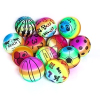 Ballon de plage gonflable en PVC plastique arc-en-ciel pour enfants, jouet en caoutchouc de 9 pouces, vente en gros