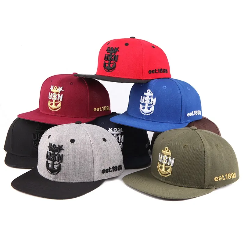 Wholesale New Gorras Fitted Hat Sport Cap 3D Embroidery Custom Logo Flat Brim Snapback Basketball Caps For Men