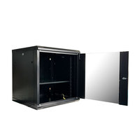 Armoire de serveur murale en acier 16U 19 pouces avec porte en verre trempé certifiée ROHS CE en stock