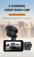 Caméra embarquée 3 caméras pour voitures WIFI Enregistreur vidéo 1080P Caméra avant DVR de voiture Caméra de recul pour véhicule Boîte noire Accessoire de voiture