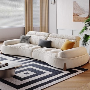 Set Divano Letto Curvo Moderno per Soggiorno di Appartamento - Arredamento Personalizzato in Tessuto - Product Image 4