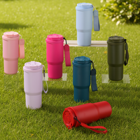 Nouveau gobelet à café en acier inoxydable à double paroi, avec couvercle à double fonction, gobelet isotherme sous vide, mug à café de voyage avec infuseur à thé