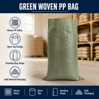 Sacs tissés 100 % PP recyclé de haute qualité 25 kg 50 kg, étanches à l'humidité, thermoscellables pour engrais, aliments pour animaux et produits de la mer