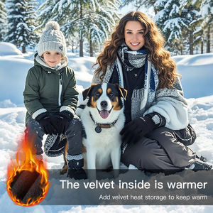 男女兼用 タッチスクリーン対応 レーシンググローブ 冬 アウトドア サイクリング & ランニング 保温手袋 滑り止めシリコン 暖かい 薄手 防寒 - Product Image 4