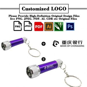 Mini lampe torche porte-clés promotionnelle de style sportif, durable, très vendue, avec logo personnalisé, 5 LED, en alliage d'aluminium - Product Image 2