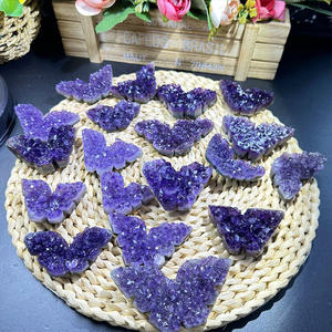 ขายส่งชุดผีเสื้ออะเมทิสต์จากอุรุกวัย แกะสลักด้วยมือ รูปทรงดอกไม้ หินธรรมชาติ ตกแต่งบ้าน - Product Image 1