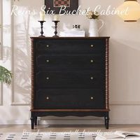 Meuble de rangement multifonctionnel en bois massif de style rétro français à quatre tiroirs pour salon, petit appartement, côté canapé