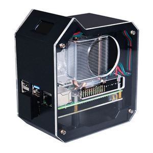 WaveShare MINI Tower ชุด NAS สำหรับ<span class=keywords><strong>4B</strong></span> Raspberry Pi รองรับได้ถึง2TB M.2 SATA SSD การกระจายความร้อนที่แข็งแกร่งการแสดงผลหน้าจอ OLED - Product Image 2