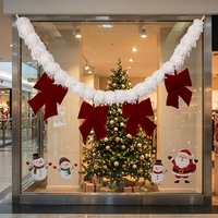 Guirlande de Noël extra large en tissu avec nœuds, 1,8 m, pour escalier, porte, fenêtre, ou toile de fond de fête