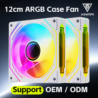XINMAI - Paquete de 4 Ventiladores de Refrigeración para PC de 120 mm, Espejo Infinito Blanco, ARGB PWM, 5 V, 3 Pines, RGB Direccionable, OEM, ODM, de Fábrica