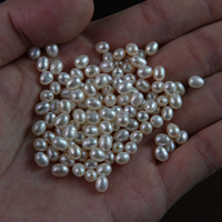 Perles d'eau douce en vrac de 4-5 mm en forme de riz, demi-percées, blanches, roses, violettes, pour la fabrication de bijoux