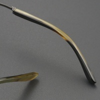 Monture de lunettes vintage en titane pur pour homme, finition mate, design à monture complète, embouts de branches en corne de buffle véritable, esthétique haut de gamme pour adultes