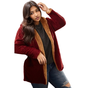 Novedades, Abrigo de Invierno para Mujer, Talla Grande, con Capucha y Cremallera, Forrado de Felpa, a la Moda - Product Image 2