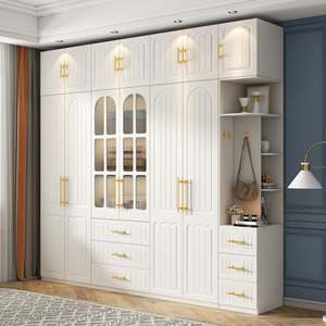 Santopova Luxury White <b>Wardrobe</b> Set, Integrated <b>Drawers</b> & Display Shelf, Home Storage Solution - Product Image 6