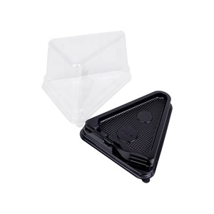 Bán buôn nhựa dùng một lần tam giác lát bánh hộp với ngã ba sinh nhật nhỏ pho mát bánh lát Hộp bao bì - Product Image 5