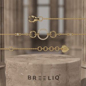 Pulsera de Oro Blanco Sólido de 14K con Círculos Entrelazados y Diamantes para Mujer, Cadena con Eslabones y Diamantes Pavé - Product Image 1