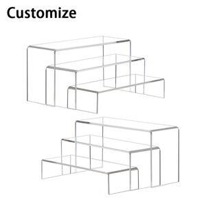 Giá để đồ <span class=keywords><strong>acrylic</strong></span> hình chữ U thủ công, có giá đỡ bánh ba tầng nâng cao để bàn, dùng để trưng bày đồ ăn - Product Image 1