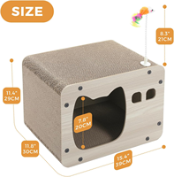 MOWE LOVE Planche à gratter pour chat en carton ondulé 2 en 1, tapis à gratter avec souris à ressort pour chats d'intérieur