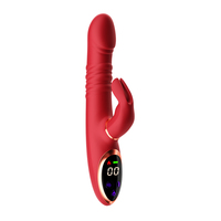 Großhandel Beheizter Teleskop-Kaninchenvibrator mit Digitalanzeige, USB-wiederaufladbar & IPX6 wasserdicht für Frauen, OEM-Anpassung