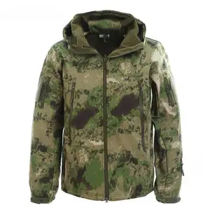 Jinteng Factory Wholesale Polar Fleece Fabric Polyester Water Repellent Outdoor Combat Camouflage Tactical Winter Warm Jacket