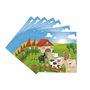 Farm Theme <b>Childrens</b> Party Tableware Set Paper <b>Plates</b> Cups Napkins Cutlery Farm Animal Design Party Supplies Kit - Product Image 2