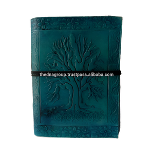 สมุดปกหนังแท้ขนาด B5ทำด้วยมือสมุดรายวันปกหนังแท้สีฟ้าปิดเกลียวดีไซน์น่ารักสำหรับเป็นของขวัญไดอารี่ส่วนตัว - Product Image 1