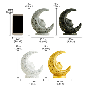 Sculpture d'art <span class=keywords><strong>Luna</strong></span> Face, décoration moderne pour la maison, figurine de <span class=keywords><strong>visage</strong></span> de lune croissante, accessoires de décoration intérieure - Product Image 6