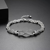 Bracelets et Joncs Personnalisés en Laiton avec Projection Photo, Breloques en Corde, Message « Je t'aime » en 100 Langues, Image Personnalisée, Symbole Infini, Or 18K