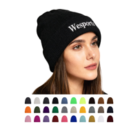 Chapeau tricoté personnalisé WES avec logo, couleur unie, pour parents, chaud en laine, automne-hiver, style Europe et États-Unis