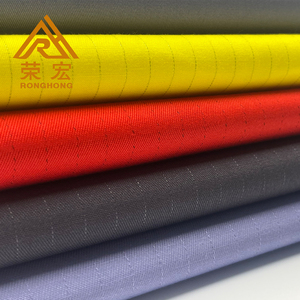 OEM ODM Ronghong Tissu antistatique mélangé 250GSM 60 Polyester 35 Cotton 5 Spandex Tissu sergé Station-service Manteau du personnel Vêtements <span class=keywords><strong>de</strong></span> travail - Product Image 3