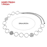 2025 Ceinture de taille pour femme, Chaînes de ventre, Bijoux de corps pour femme, Chaîne de taille décorative, Parures de bijoux en métal argenté