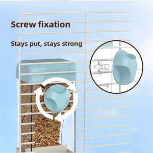 Hộp đựng thức ăn cho chim hình chữ nhật từ tính chống bắn nước, chống đổ, tích hợp bộ tách vỏ hạt, treo được - Product Image 1