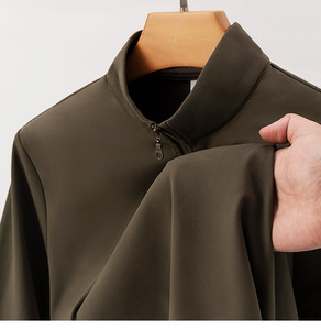 <span class=keywords><strong>Felpa</strong></span> Sportiva da <span class=keywords><strong>Uomo</strong></span> di Alta Gamma con Mezza <span class=keywords><strong>Zip</strong></span>, Maniche Lunghe, Calda, in Nylon Elasticizzato, Modello Tinta Unita - Product Image 4