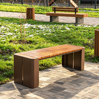 Banc de patio moderne en acier inoxydable durable et écologique pour hôtels, parcs, jardins, terrasses, écoles