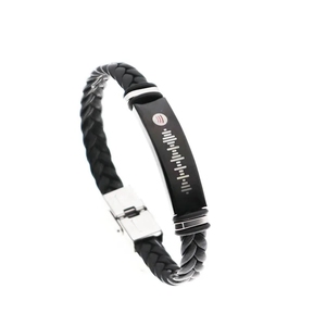 <span class=keywords><strong>Pulsera</strong></span> de Pareja de Profesores de Música de Acero Inoxidable y Cuero Personalizada 2023 con Código <span class=keywords><strong>Spotify</strong></span> y Dije de Canción Favorita para Amantes de la Música - Product Image 6