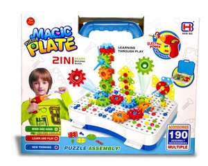 Perceuse électrique intelligente pour enfants, jouet de Puzzle, jouets d'apprentissage pour enfants, mosaïque éducative précoce, bricolage, Puzzle Animal de dessin animé 3d - Product Image 6