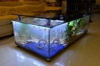 Table en acrylique avec verre, meuble de la maison, table basse, aquarium, design luxe, offre spéciale