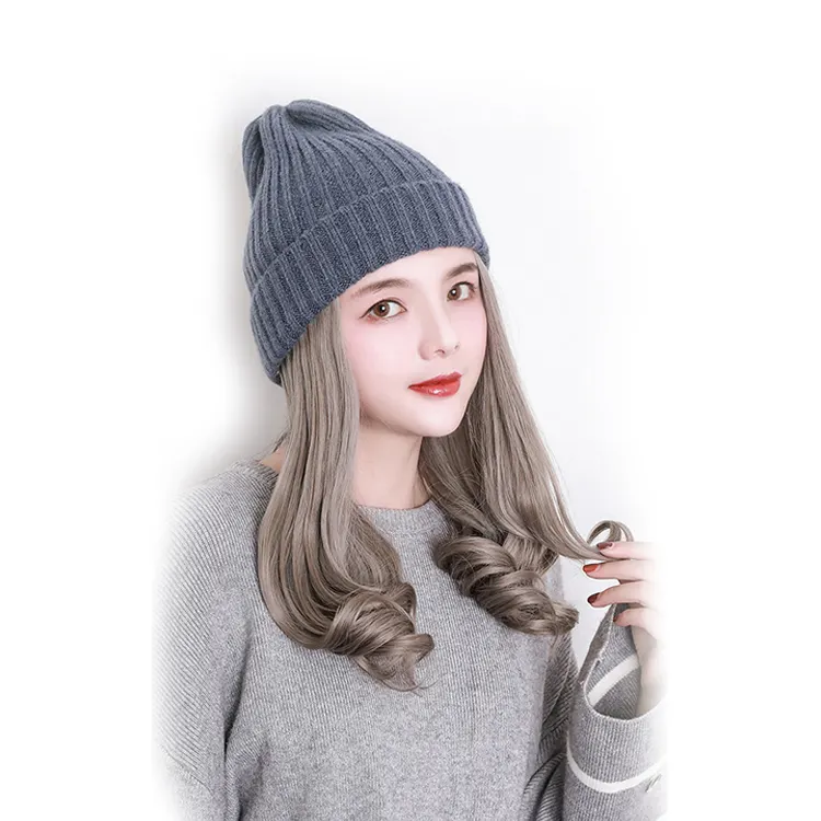 Wholesale chemical fiber wig Multi color Convenient detachable 35cm hat wig cap wig