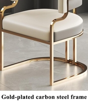 Chaise baignoire moderne en cuir Fauteuil rembourré avec pieds en métal doré Accent Fauteuil canapé simple pour salon salle à manger