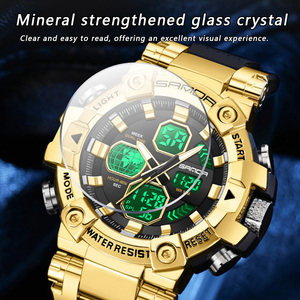 SANDA 3369 <b>Teenager</b> <b>Watch</b>, Multifunctional Chronograph Alarm Wristwatch, Sports Waterproof Dual Display Electronic <b>Watch</b> - Product Image 6