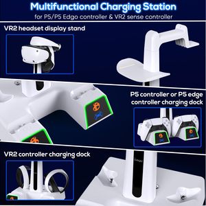 Base de Carga Doble RGB para Controles <span class=keywords><strong>VR2</strong></span> de <span class=keywords><strong>PS5</strong></span> y Accesorios de <span class=keywords><strong>Playstation</strong></span> <span class=keywords><strong>VR2</strong></span> con Conector Magnético y Adaptador de Corriente - Product Image 5