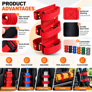 Custom OEM Fire Extinguisher Holder Adjustable <b>Nylon</b> Mounting Straps with <b>Hook</b> and Loop Fastener for Car Jeep UTV Wholesale - Product Image 5