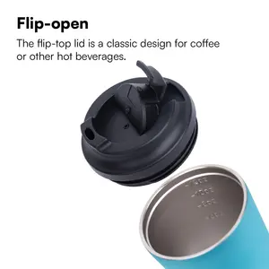 Vaso de café de 12oz con aislamiento al vacío de doble pared sin BPA de grado alimenticio de China con tapa vaso de metal