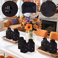 Boîtes à bonbons gothiques de haute qualité pour fêtes d'Halloween, motifs de faucille creuse, de chauve-souris et de cercueil, boîtes cadeaux en papier, vente en gros